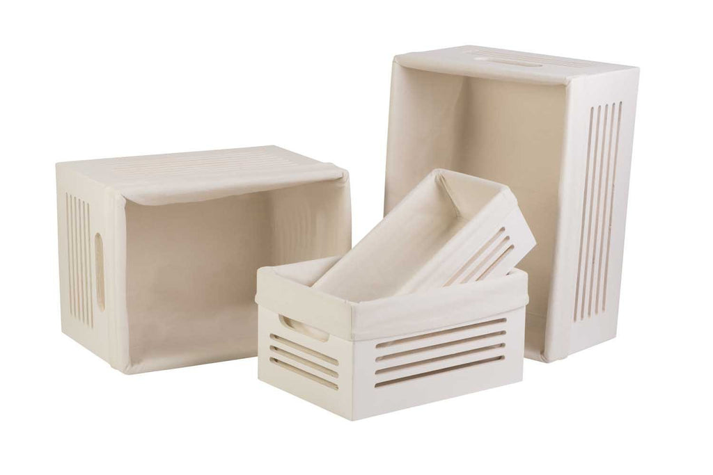 Wooden White Storage Bins - Small – wizzhome