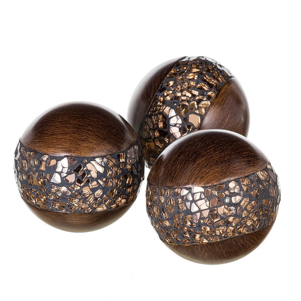 Schonwerk Decorative Orbs, Set of 3 - Brown