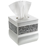 Brushed Nickel Tissue Box Cover Square