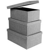 Storage Boxes set of 3, Gray Birch