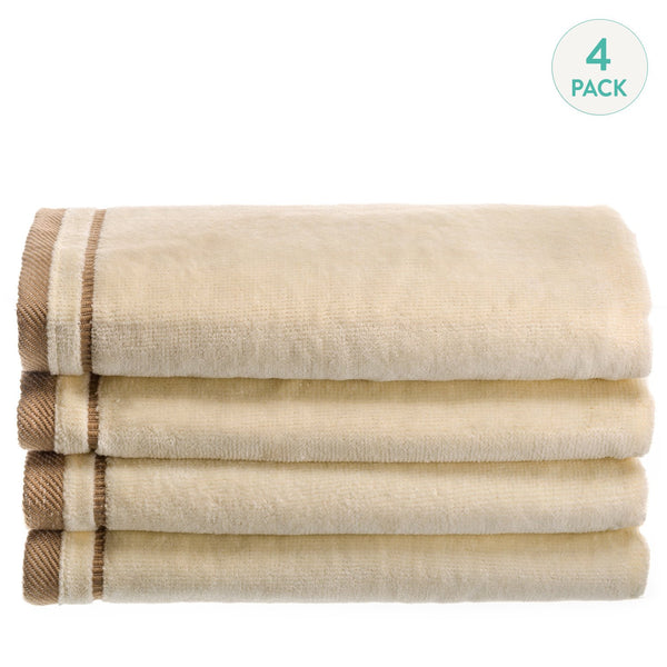 Cotton velour Set of 4 Towels - Ivory
