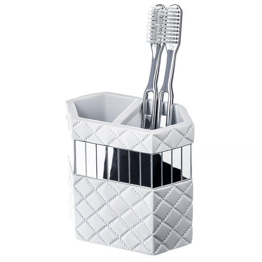 Quilted Mirror Toothbrush Holder