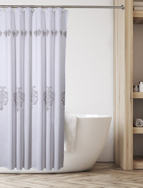 Vintage White Shower Curtain / Liner