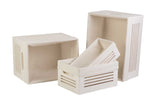 Wooden White Storage Bins - Medium