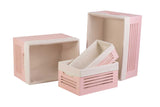 Wooden Pink Storage Bins - Medium